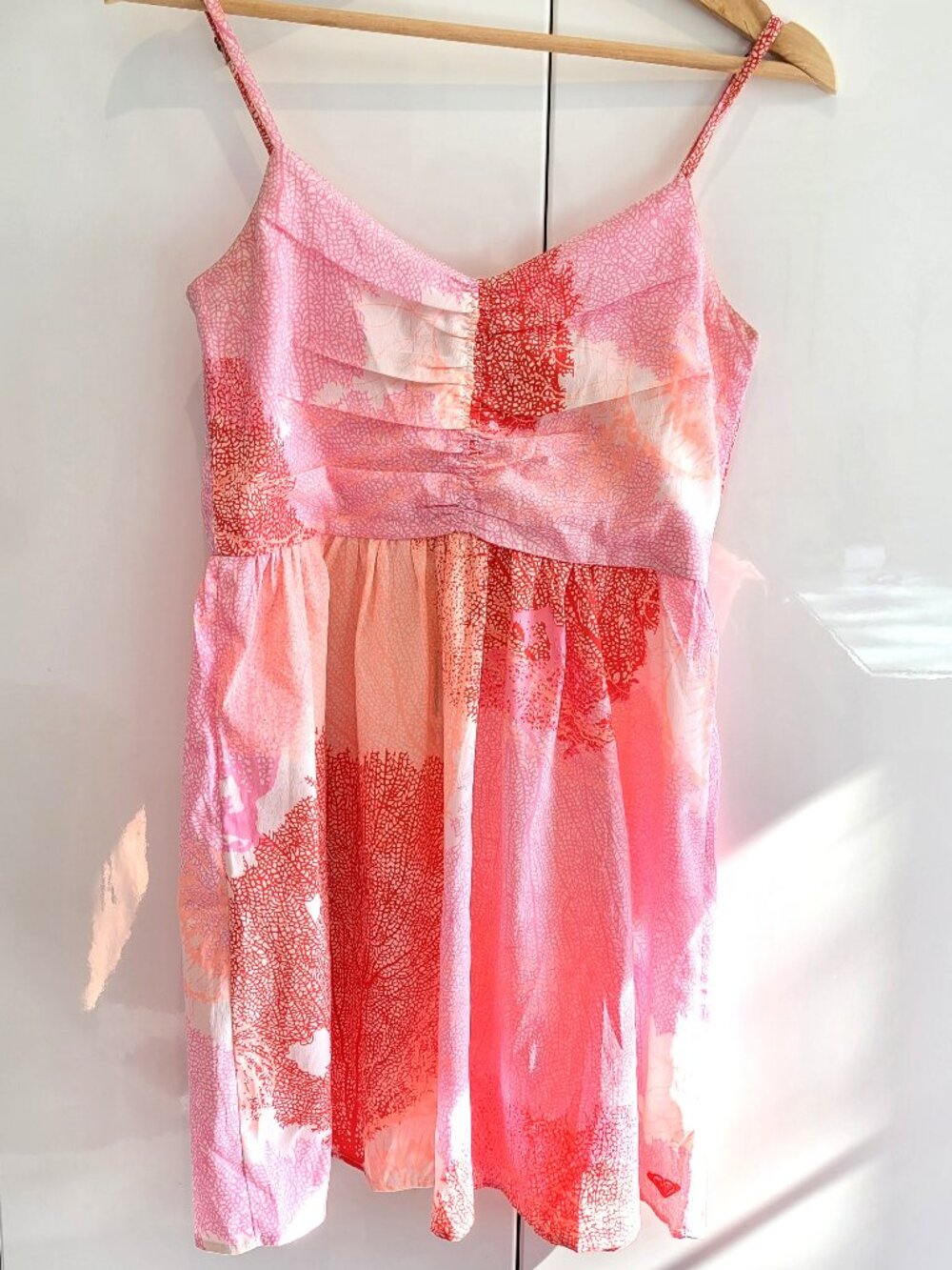 Roxy Coral Print Beach Summer Mini Dress Size S